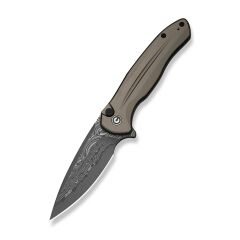 Nóż CIVIVI Button Lock Kitefin Damast Grey Alu