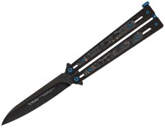 Nóż Tokisu 02259 Balisong Bright Black Steel