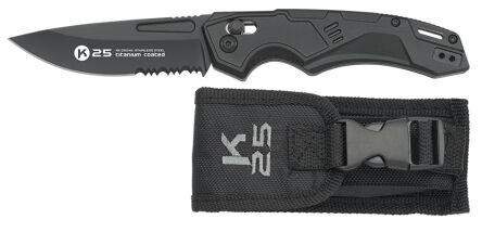 Nóż K25 25245 Black Aluminium TC, Serr