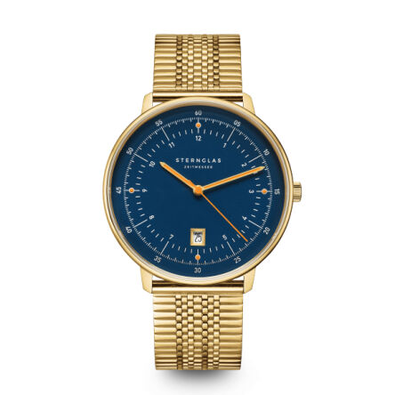 Zegarek Sternglas Hamburg darkblue gold, 42 mm