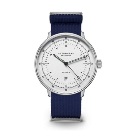 Zegarek Sternglas Hamburg Automatik silver 42mm