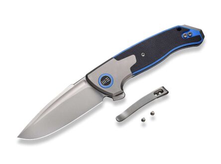Nóż WE Knife Press Check Titan G10 Black Blue DP