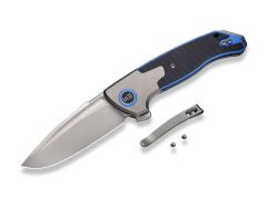 Nóż WE Knife Press Check Titan G10 Black Blue DP
