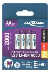 Akumulatory Ansmann Li-Ion AA typ 2000, 4 szt