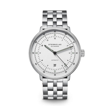 Zegarek Sternglas Hamburg Automatik silver 42mm