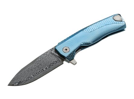 Nóż LionSteel ROK Damast Blue
