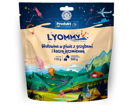 LYOMMY Wołowina w piwie z grzybami i kaszą 500g