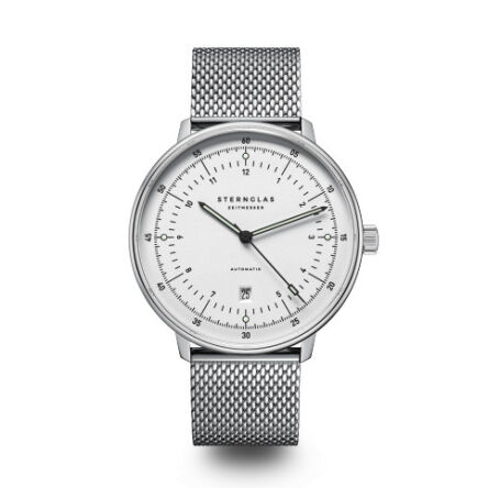 Zegarek Sternglas Hamburg Automatik silver 42mm