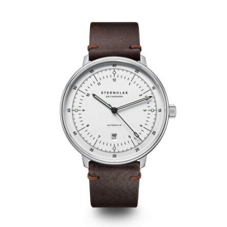 Zegarek Sternglas Hamburg Automatik silver 42mm