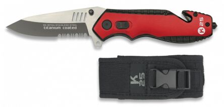 Nóż K25 19704 Tactical Red-Black Aluminium TC